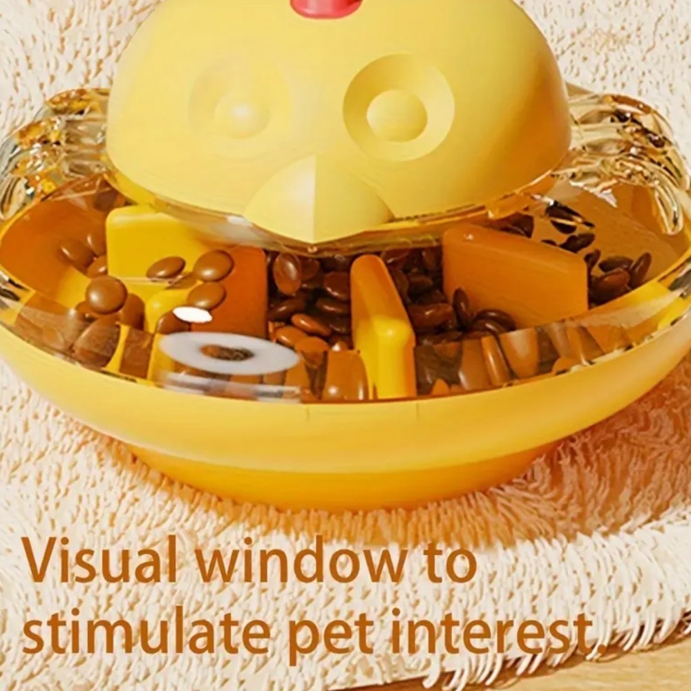 Slow Feed 🪢 NIB Yellow Chicken Shape Pet Feeder Toy - Picture 7 of 7